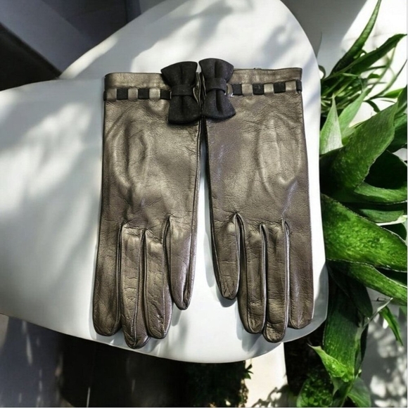 Sermoneta Black Leather Medium Length Gloves Size EU 7.5 /US S NWOT - Picture 7 of 7